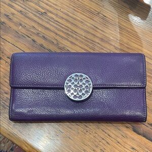 Coach Elegant Purple Wallet with Silver Detail